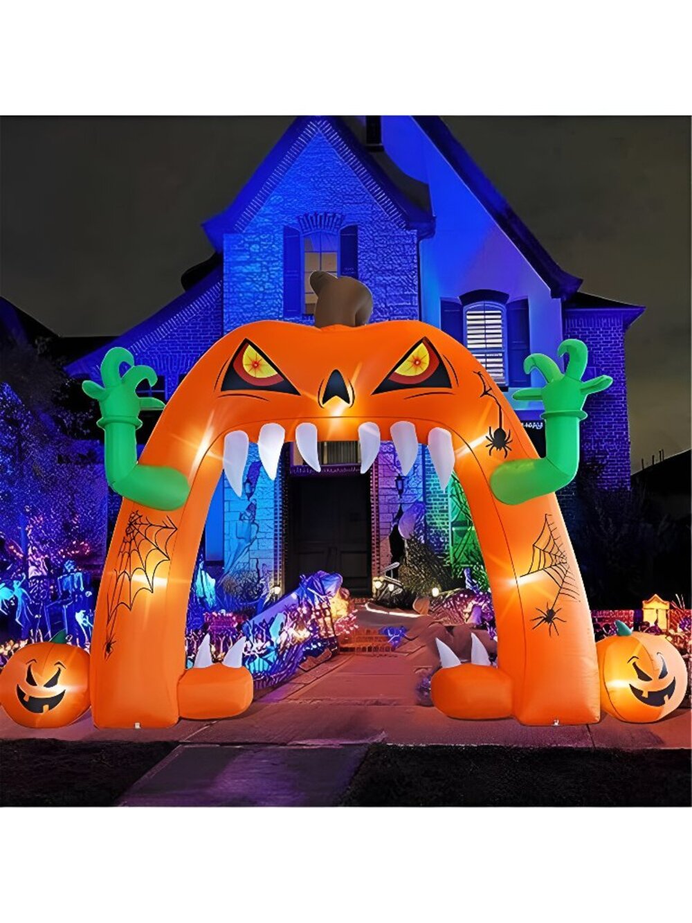 Halloween Inflatable Lighted Pumpkin Archway 13 FT(L) x 10 FT(H), Giant